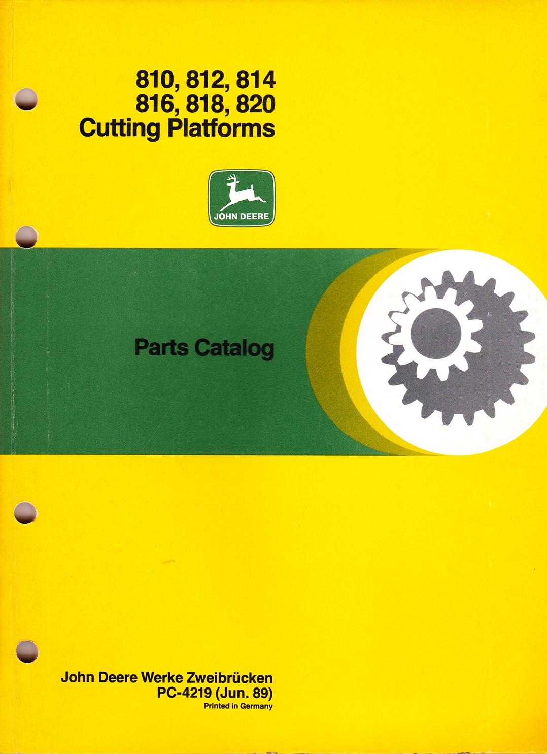 Ersatzteilkatalog John Deere, Cutting Platforms 810, 812, 814, 816, 818, 820