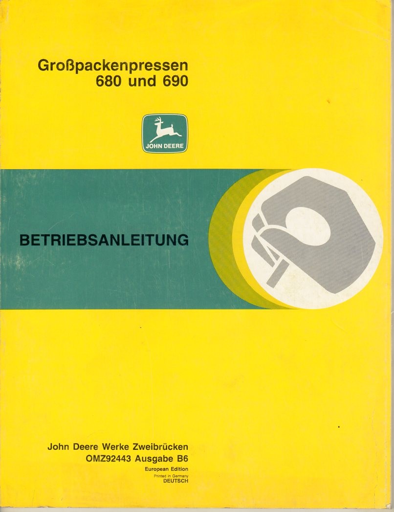Bedienungsanleitung Großpackenpresse John Deere 680