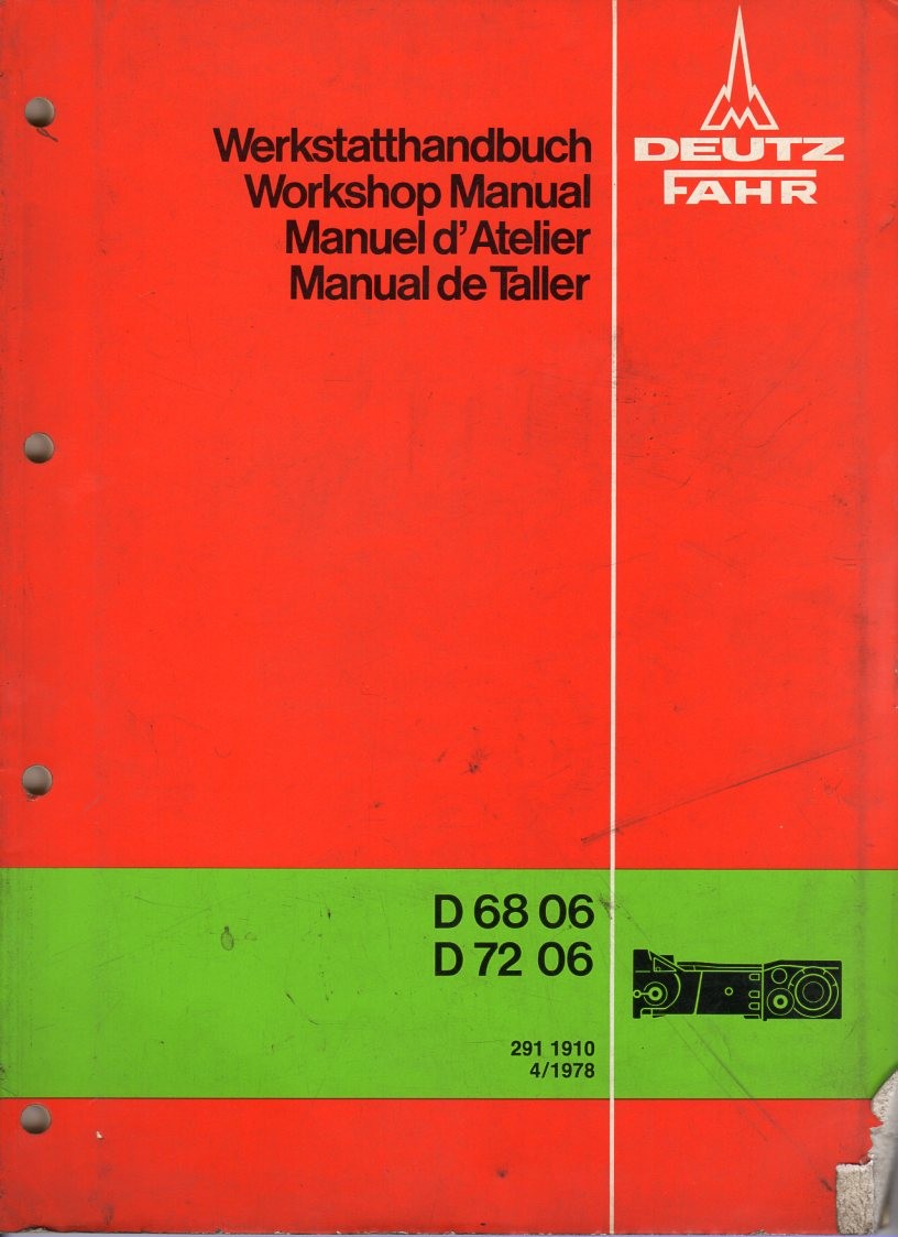 Deutz D 68 06, D72 06 Werstatthandbuch
